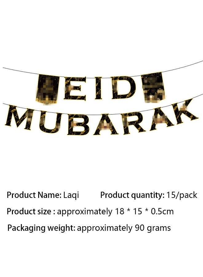 Eid Mubarak party supplies, disposable tableware set for 10 people, disposable tableware includes paper plates, paper cups, napkins, tableware set, banner, etc., 9 pieces in total. for ramadan parties - Image 2