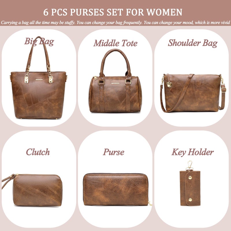 2E-youth Designer Purses and Handbags for Women Satchel Shoulder Bag Tote Top Handle Bag (5B-Khaki) - Image 2