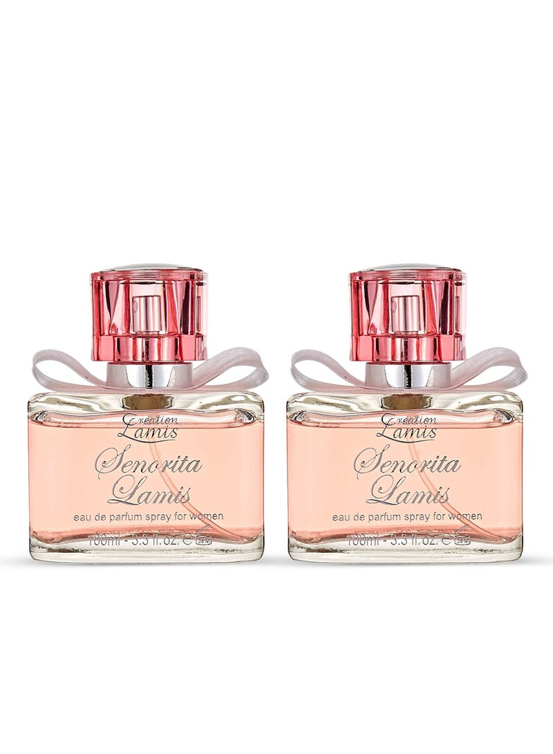 Creation Lamis Senorita Lamis Eau de Parfum For Women 100ml (Pack of 2) - Image 1