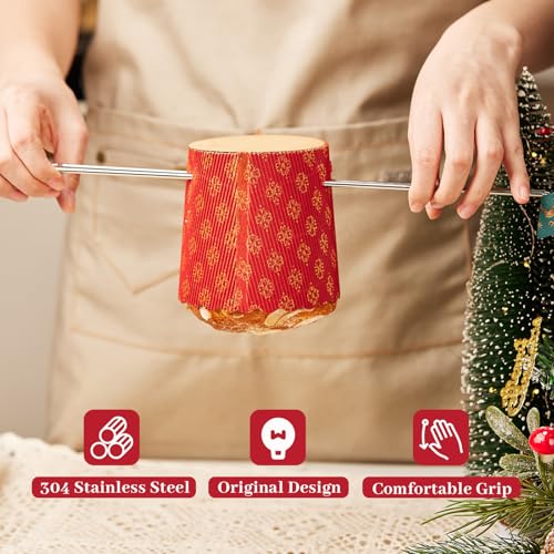 ROCKSHEAT 5Pack Stainless Steel Panettone Pins with Storage Pouch 1575 HeavyDuty Baking Pins for Italian Christmas Bread Grilling - Image 3