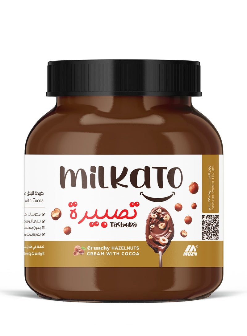 Milkato Tasbera Crunchy Hazelnuts Cream with Cocoa 350 gm - Image 1