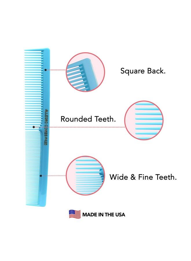 Allegro Combs 420 Hair Combs Barber Comb Comb Set Hair Cutting Combs Pocket Comb Combs For Hair Stylist Styling Comb Baby Blue Combs 12 Pk. - Image 5