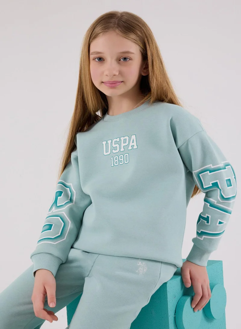 U.S. Polo Assn. U.S. Polo Assn. Girls Sea Green Jumpsuit Set