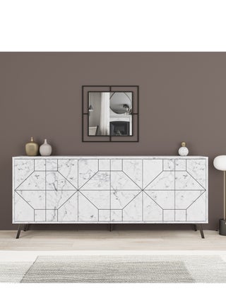 Dune Console  Modern Sideboard With 6 Doors  Storage Cabinet For Living Room Office Lounge Dining Room Kitchen Hallway  35X77.4X181 Cm White Marble - pzsku/ZFAD0600D707FA887FC9CZ/45/_/1728039209/b5266850-84a7-4b18-ae3e-b7ffa981c4ef