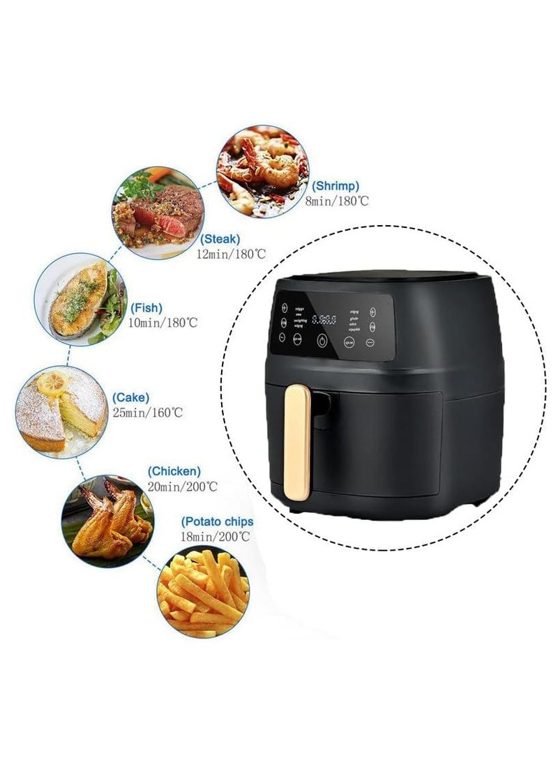 Kimaya - 8L Air Fryer 2400W Extra Large Capacity Multi Functional Digital Air Fryer – Oil-Free Cooking, Smart Temp Control, Non-Stick & Auto Shut-Off (Matte Black) - Image 1