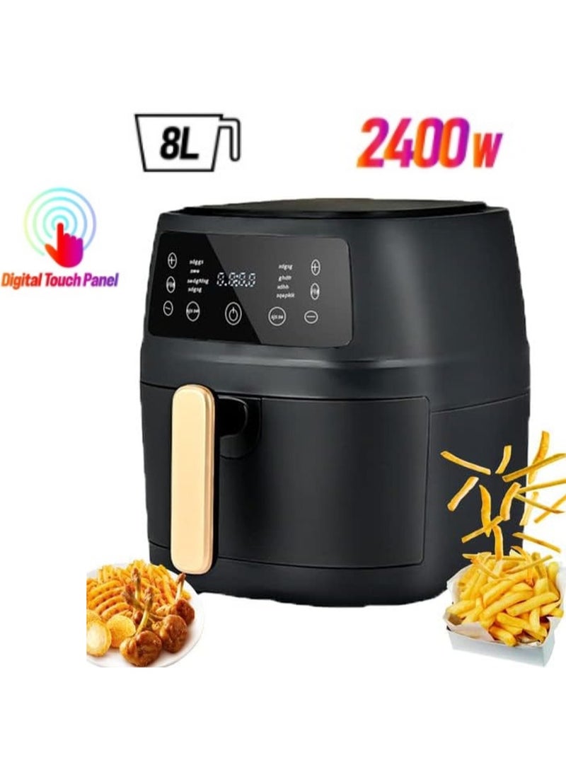 Kimaya 8L Air Fryer 2400W Extra Large Capacity Multi Functional Digital Air Fryer – Oil-Free Cooking, Smart Temp Control, Non-Stick & Auto Shut-Off (Matte Black) - Image 1