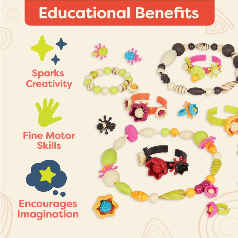 B. toys â€“ Pop Arty! 300 Pieces â€“ Jewlery Making Kit â€“ Creative Pop Snap Bead Set for Kids â€“ DIY Craft Jewelry Making Kit â€“ Necklaces, Rings, Bracelets â€“ 4+ Years - Image 4