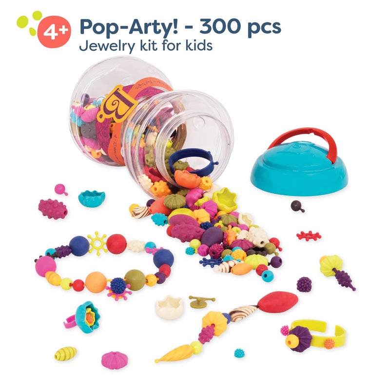 B. toys â€“ Pop Arty! 300 Pieces â€“ Jewlery Making Kit â€“ Creative Pop Snap Bead Set for Kids â€“ DIY Craft Jewelry Making Kit â€“ Necklaces, Rings, Bracelets â€“ 4+ Years - Image 3