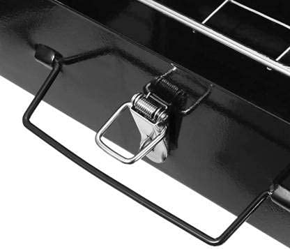 DISHIN SWAMEY Foldable Briefcase Style Charcoal Barbecue and Tandoor Grill Barbeque Stand for Outdoor Picnic Camping and Traveling- BBQ Now with Frying and Roasting Performance (Black) - Image 5
