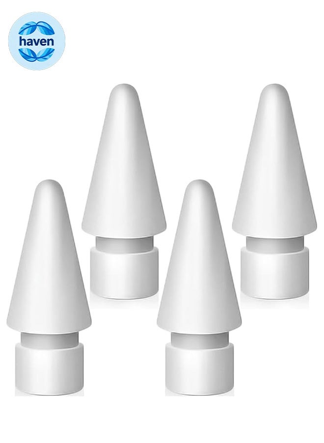 HAVEN 4 Pack Replacement Tips for Apple Pencil, Wear Resistant Silent Anti Slip Pen Tip, Compatible with Apple Pencil 2nd Generation/1st Generation/USB-C/Pencil Pro Tip