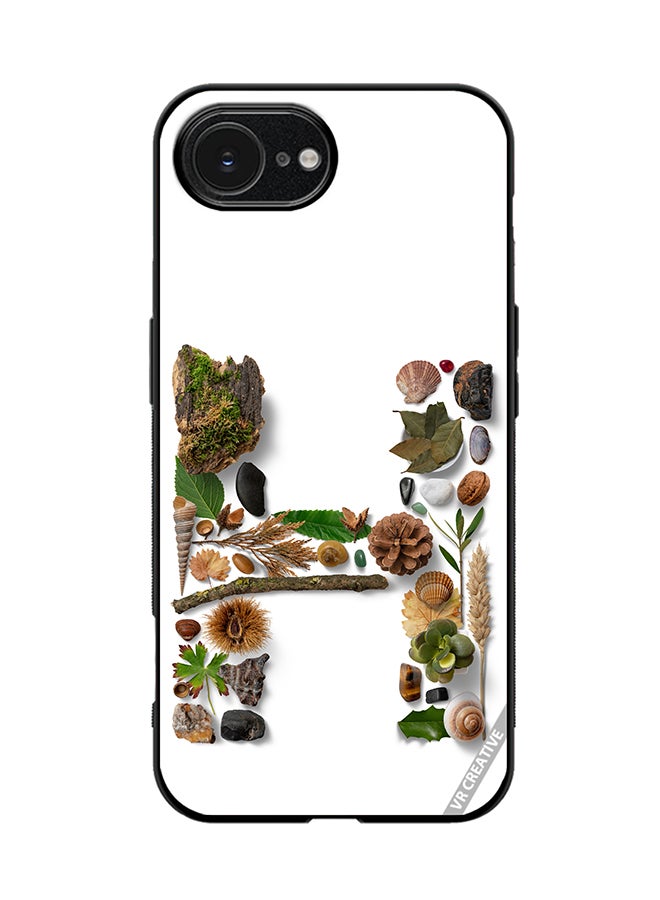 Protective Case Cover For Apple iPhone 16e Alphabet H Design Multicolour