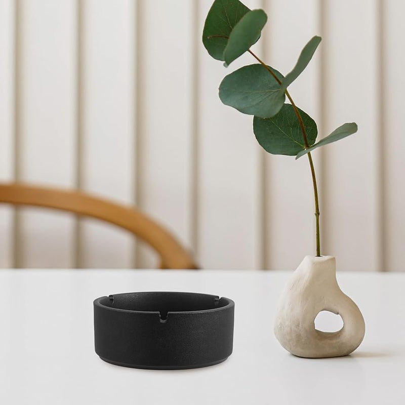 منفضة سجائر خزفية مقاومة للحرارة، محمولة، مقاومة للرياح، لحوض المكتب، تصميم بسيط - Image 5