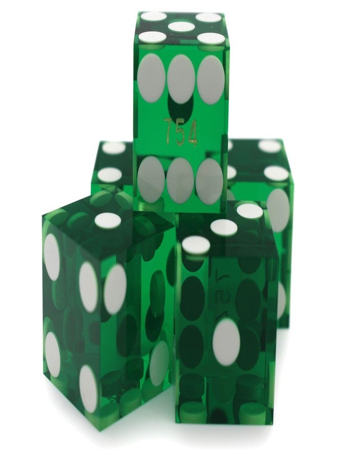 سي جي اس مجموعة نرد لعبة الكرابس على طراز الكازينو - 19 مم، درجة احترافية AAA، أمان متسلسل بحواف حادة - أخضر - من CGS - Image 2