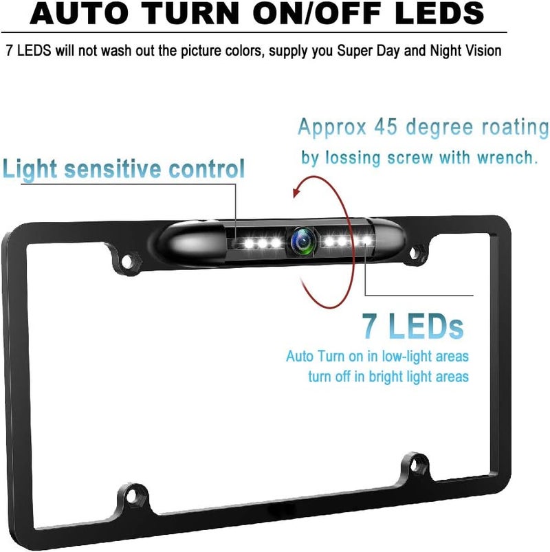 GLK License Plate Backup Camera with HD Night Vision and 170° Viewing Angle - Image 2