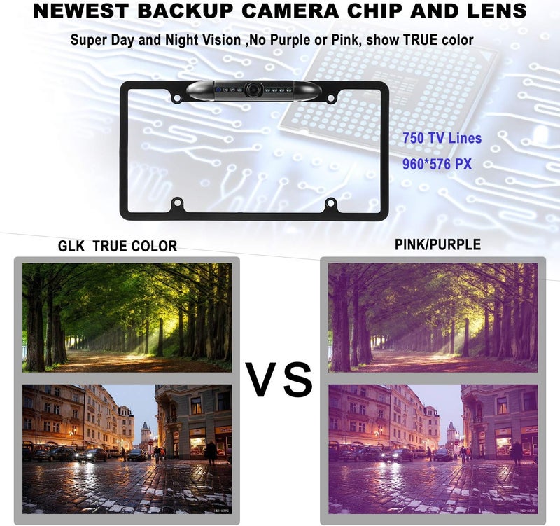 GLK License Plate Backup Camera with HD Night Vision and 170° Viewing Angle - Image 3