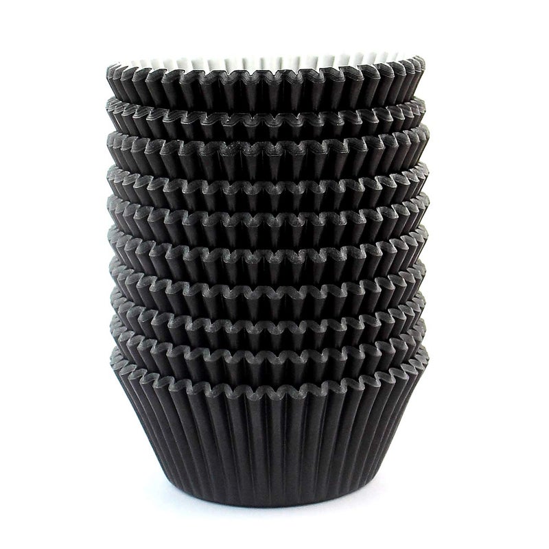 Eoonfirst Standard Size Baking Cups Halloween Day Cupcake Liners 200 Pcs (Black) - Image 1