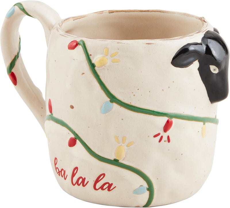 Mud Pie Farm Animal Christmas Mug Sheep 12 oz
