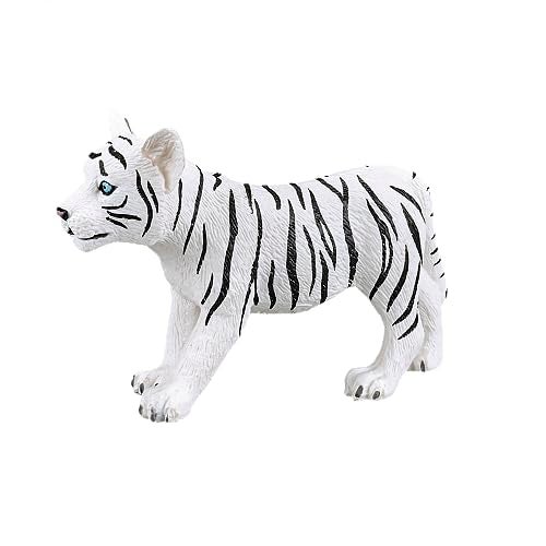 MOJO White Tiger Cub Realistic International Wildlife Hand Painted Toy Figurine - Image 2