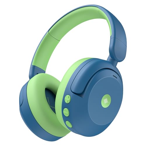 iClever BTH20 Active Noise Cancelling Headphones for Kids, 60H Play Time,Type C Fast Charging, Safe Volume 80dBA, Bluetooth5.4, Award-Winning Kids Headphones Wireless for iPad Tablet Airplane, Blue - Image 1