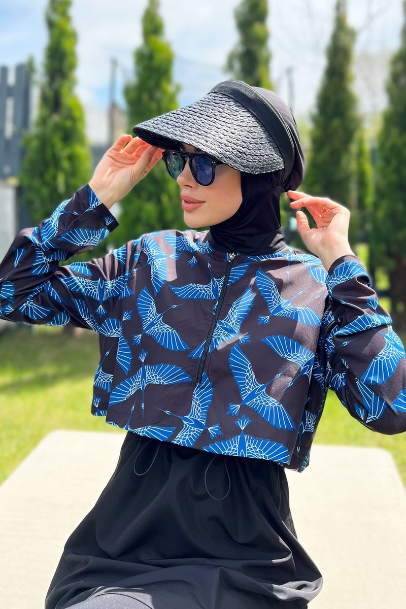 REMSA Parachute Fully Covered Hijab Swimsuit with Front Flap R066 Anka  - Image 3