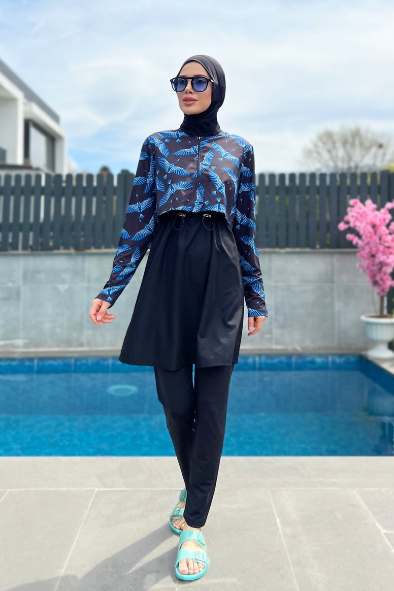 REMSA Parachute Fully Covered Hijab Swimsuit with Front Flap R066 Anka  - Image 2