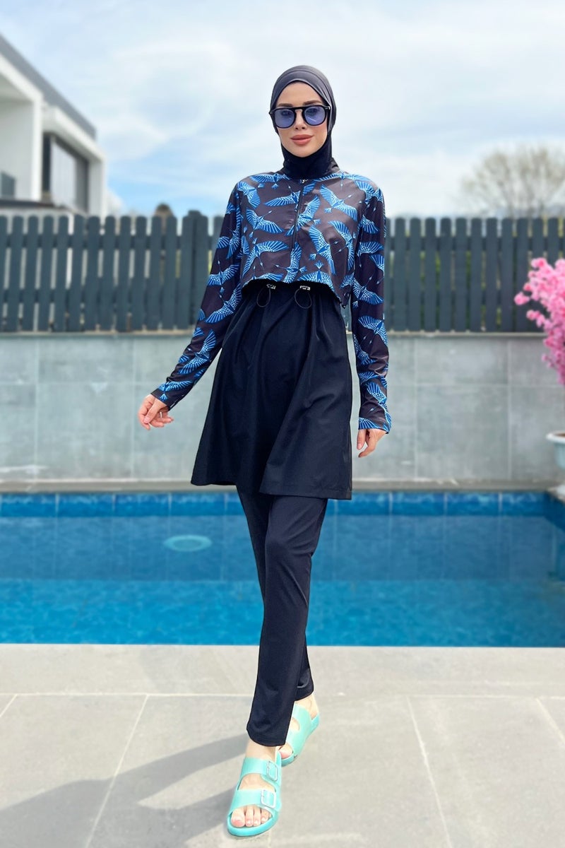 REMSA Parachute Fully Covered Hijab Swimsuit with Front Flap R066 Anka  - Image 4