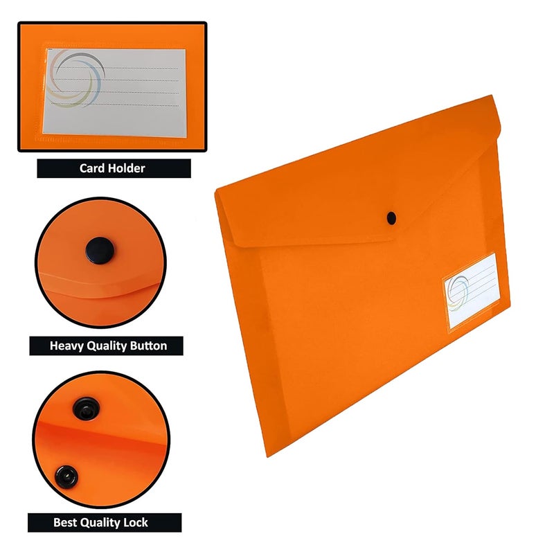 Shuban 20Pcs Plastic File Folders Envelope Expanding Documents Organizer - FS - Letter Size, Snap Closure, Legal Organizer for School, College, Hospital, and Office Use (Assorted Color) - Image 3