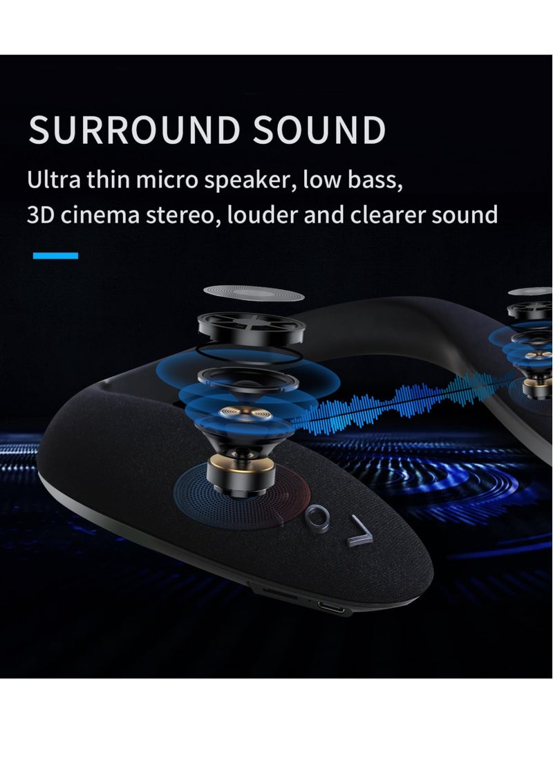 Generic - Wireless Neckband Bluetooth Headphones & Speaker System - Immersive 3D Stereo Sound for Gaming, Movies & Music with Built-in Microphone, Comfortable Wearable Design - Image 1