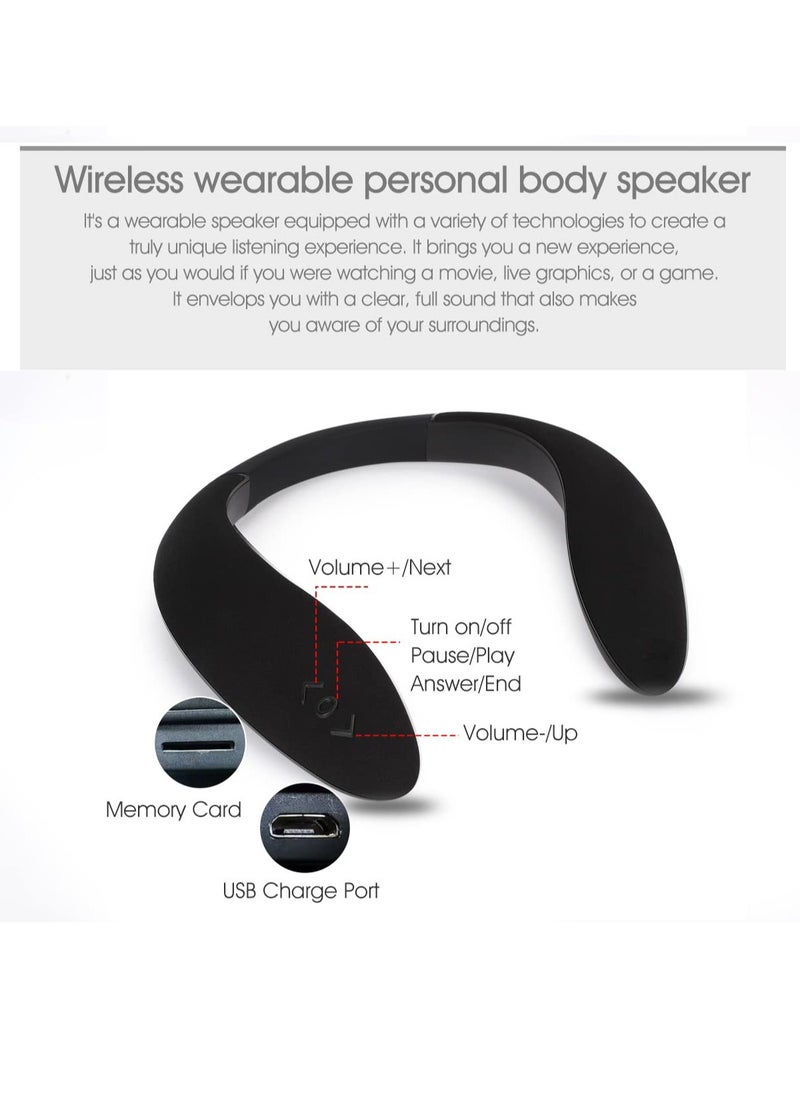 Generic - Wireless Neckband Bluetooth Headphones & Speaker System - Immersive 3D Stereo Sound for Gaming, Movies & Music with Built-in Microphone, Comfortable Wearable Design - Image 1