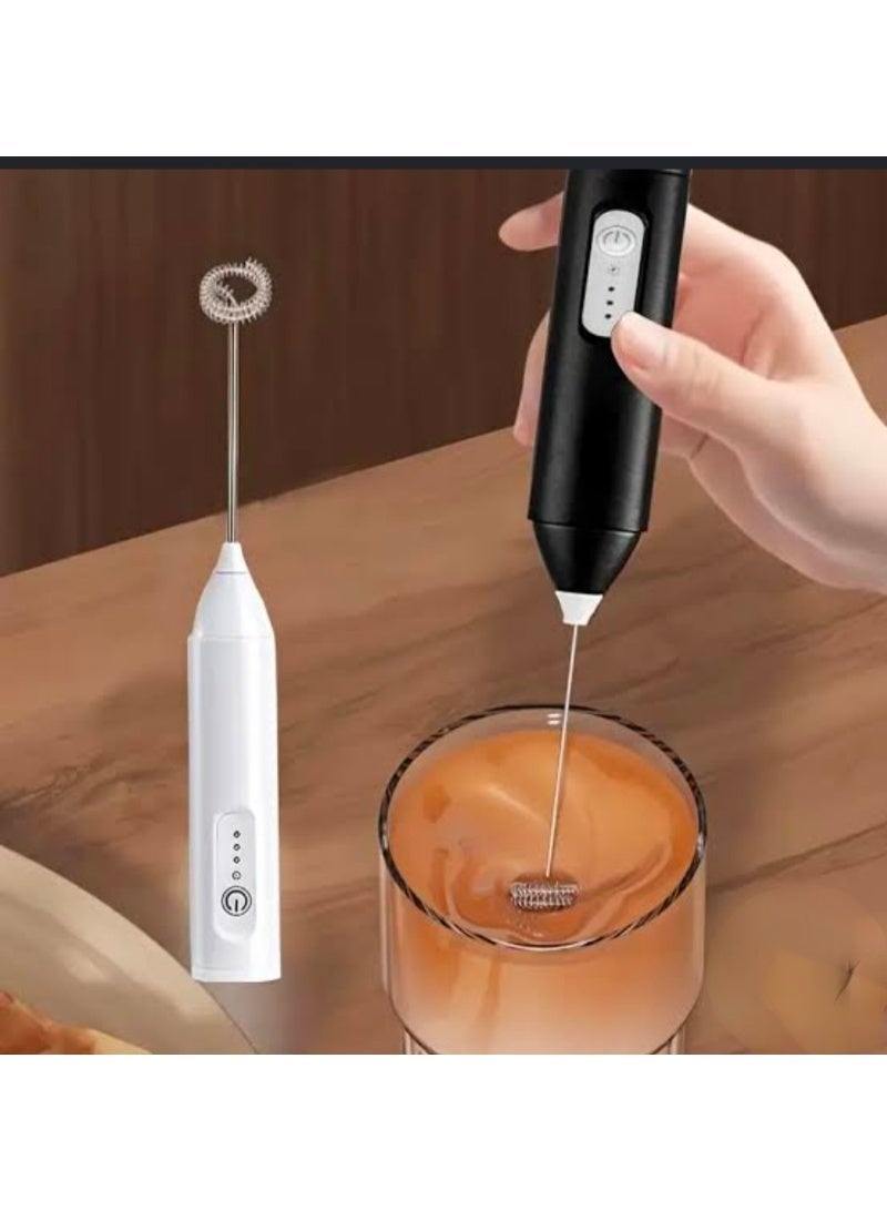 مضرب لكريمه القهوه الحجم الصغير  خفق رغوة كهربائي قابل لإعادة الشحن بمنفذ USB-C- أداة خفق اللبن والقهوة بـ3 سرعات  ولاتيه وكابتشينو - Image 2
