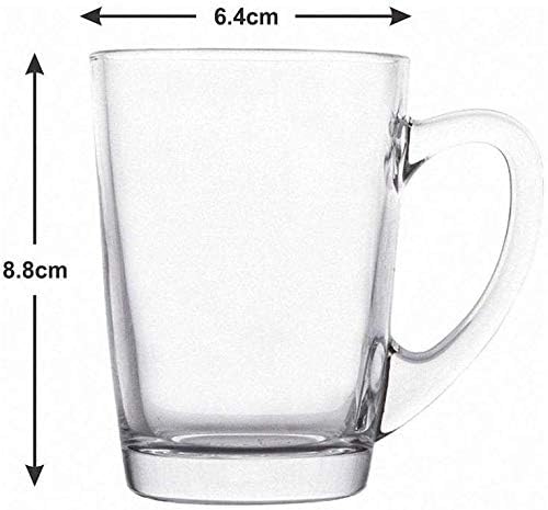Home-Cart Glass Morning Tea and Coffee Mug, 200Ml, Set of 6 - Image 3