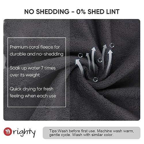 Orighty Ultra Soft Washcloths 12 Pack, Premium Microfiber Towel Sets 12x12 inches, Absorbent and Quick Drying Coral Velvet Washcloth, Multi-Purpose Wash Cloths for Bathroom, Hotel, and Gym (Grey) - Image 2