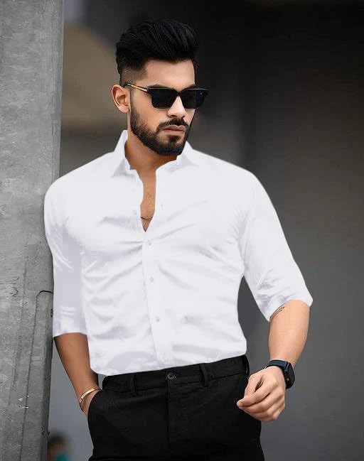 Tee Projekt Men's Solid Regular Fit Shirt (NEW-ST04-2XL_White - Image 3