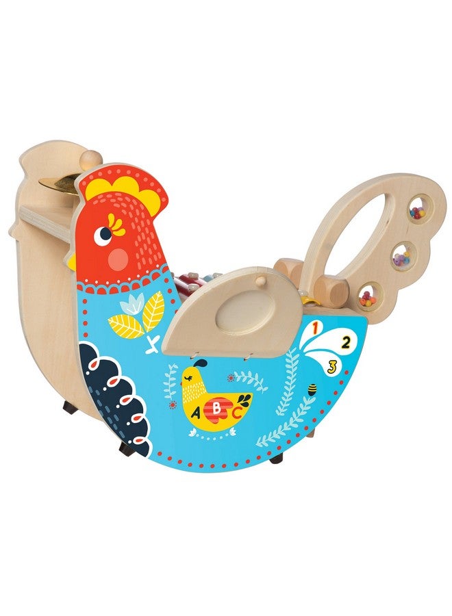 Manhattan Toy Manhattan Toy Musical Chicken Wooden Instrument for Toddlers with Xylophone, Drumsticks, Cymbal and Maraca,Blue - Image 2