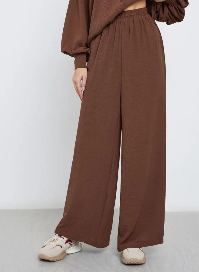 Styli  Styli Women Brown Longline Shirt and Pants Co-Ords for Women | Best Price UAE
