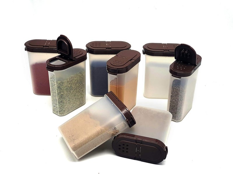 Mahaware Modular Wonder Spice Shaker and Sprinkler Set 275ml Set of 8 Brown - Image 1