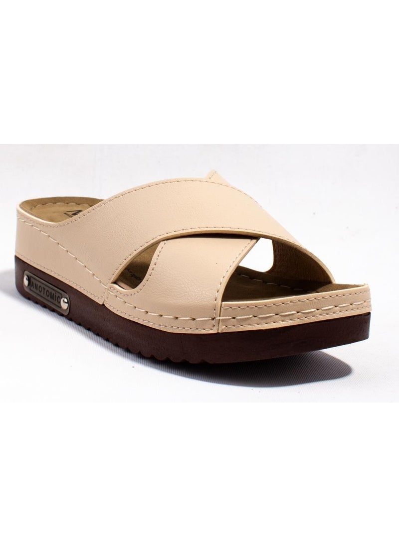 Dagoster DZA37-3029 صندل نسائي يومي طبي بلون بيج  - Image 1