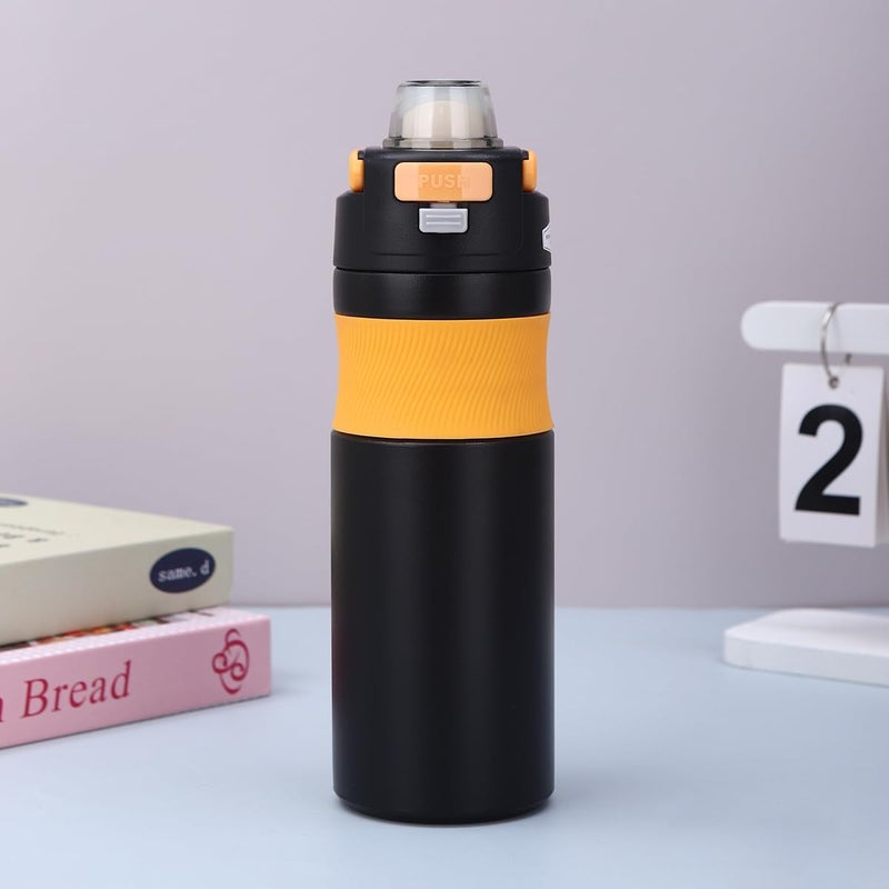 KELVEE Water Bottle with Leak Proof Lid Metal Vacuum Insulated 304 Stainless Steel 750ml, Reusable Leak Proof Flask 24 Hours Hot and Cold for Home, Office, School, Travel Bottle (Charcoal) - Image 2