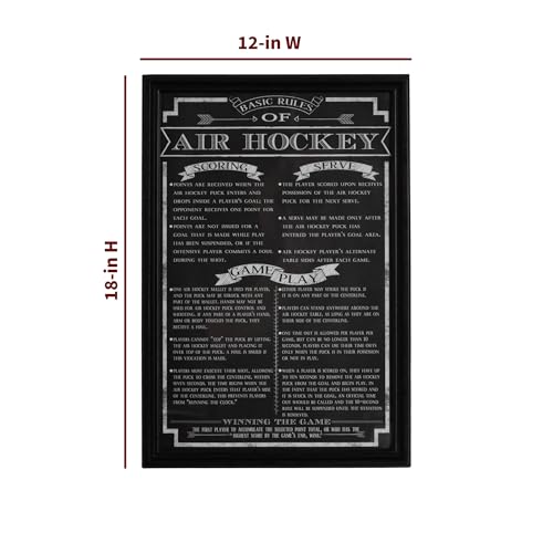 Hathaway Air Hockey Game Rules Wall Art,Black, 12.20" x 18.30" - Image 3