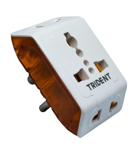 Trident Electric Co 3 Pin Multi Plug SocketUniversal Travel Adapter 3 Way Plug Extension for Home Office Travel6A250V 2pin3pin PlugPack of 3  - Image 1