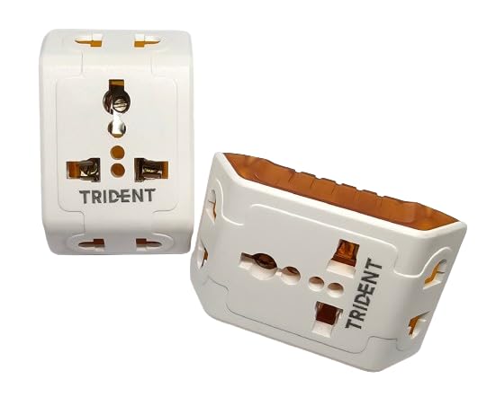 Trident Electric Co 3 Pin Multi Plug SocketUniversal Travel Adapter 3 Way Plug Extension for Home Office Travel6A250V 2pin3pin PlugPack of 3  - Image 3
