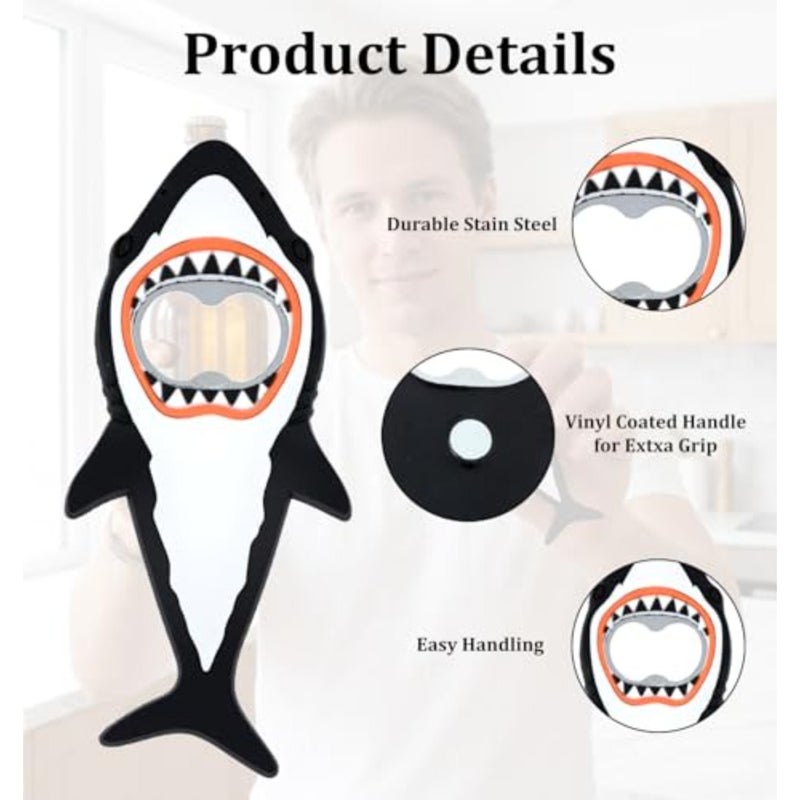 Magnet Bottle Opener Magnetic Stainless Steel and Silicone for Fridge, Beer Soda Can Openers Funny Bottle Opener Black - Image 2