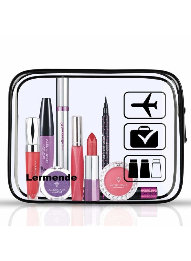 Lermende 2pcs/pack Clear Toiletry Bag TSA Approved Travel Carry On Airport Airline Compliant Bag Quart Sized 3-1-1 Kit Luggage Pouch - Image 5