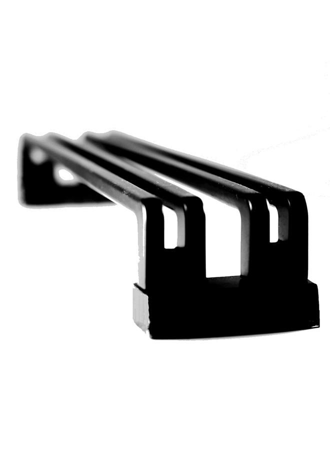 NOAHWOOD Fingerboard Park Bench Double Rail & Display (245 x 50 mm Double Rails Ramp, Ebony+ Metal Display Rack) - Image 1