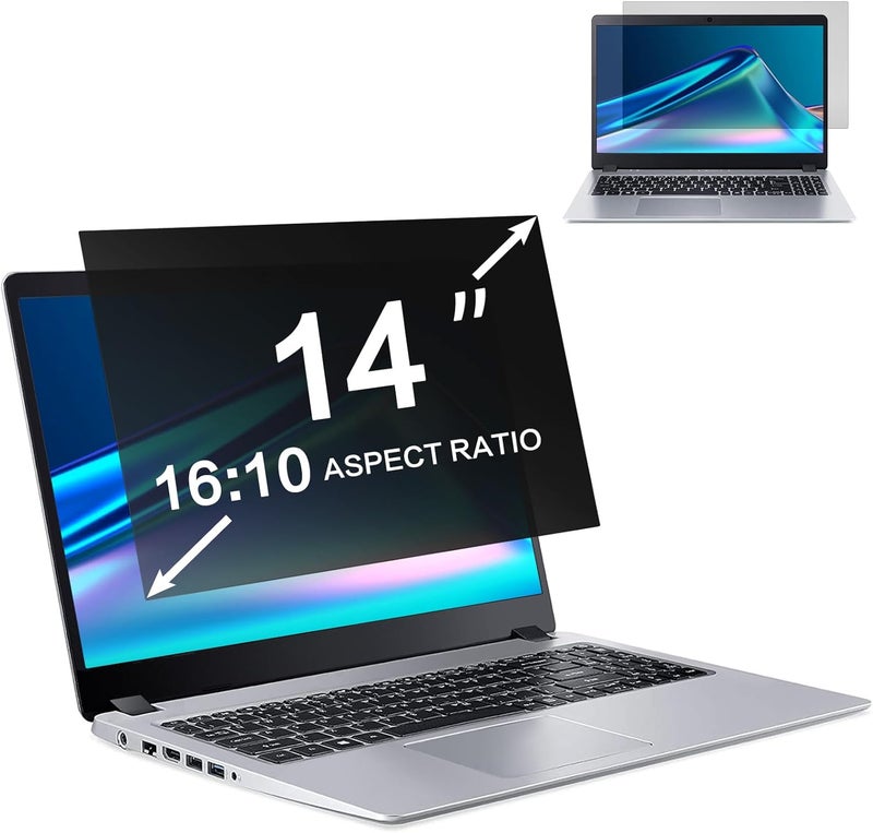ZOEGAA 14 Inch Laptop Privacy Screen Filter, for 16:10 Widescreen Monitors -Dell/HP/Acer/Samsung/Lenovo/ASUS/Toshiba, Privacy Screen Anti-Peeping, Anti Blue Light Blocking and Anti Glare - Image 1