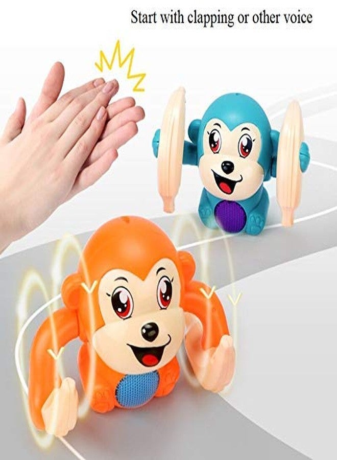 RUNMAY Dancing Monkey Musical Toy for Kids Baby Spinning Rolling Doll Tumble Toy with Voice Control Musical Light and Sound Effects with Sensor - Multicolor - Image 4