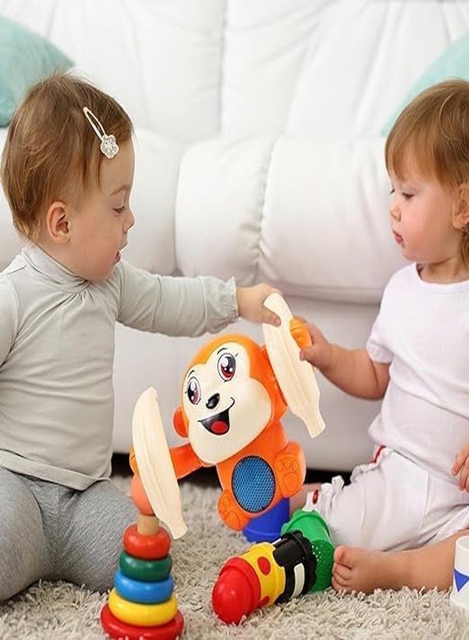 RUNMAY Dancing Monkey Musical Toy for Kids Baby Spinning Rolling Doll Tumble Toy with Voice Control Musical Light and Sound Effects with Sensor - Multicolor - Image 5