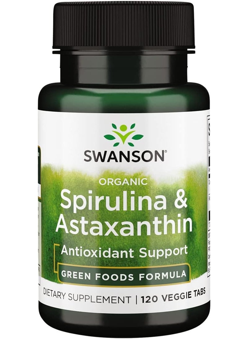 SWANSON Swanson Organic Spirulina & Astaxanthin 120 Veg Tablets  - Image 1