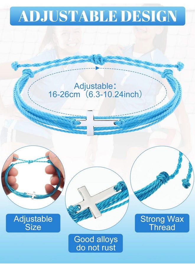 Janmercy - 48 Pieces Cross Bracelet Christian Bracelet Handmade Braided String Rope Christian Jewelry For Women Adjustable Rope Bracelet For Women Men - Image 1
