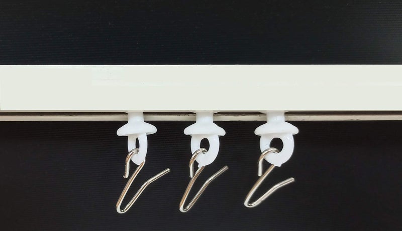 FAPBADRI Plastic Runner for C Channel/Curtain Track with Metallic Hooks - 50 Pieces - Image 5